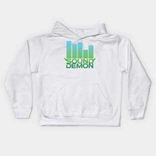 Sound Demon Cool Blue and Green Kids Hoodie